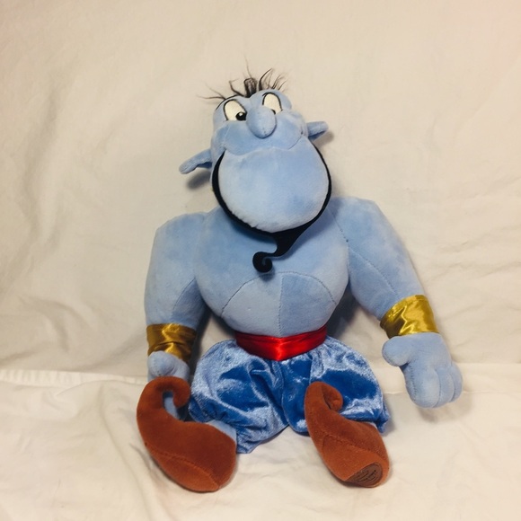 Disney Store Aladdin Genie 15” Plush Stuffed Toy Satin Pants Beard - Picture 1 of 6